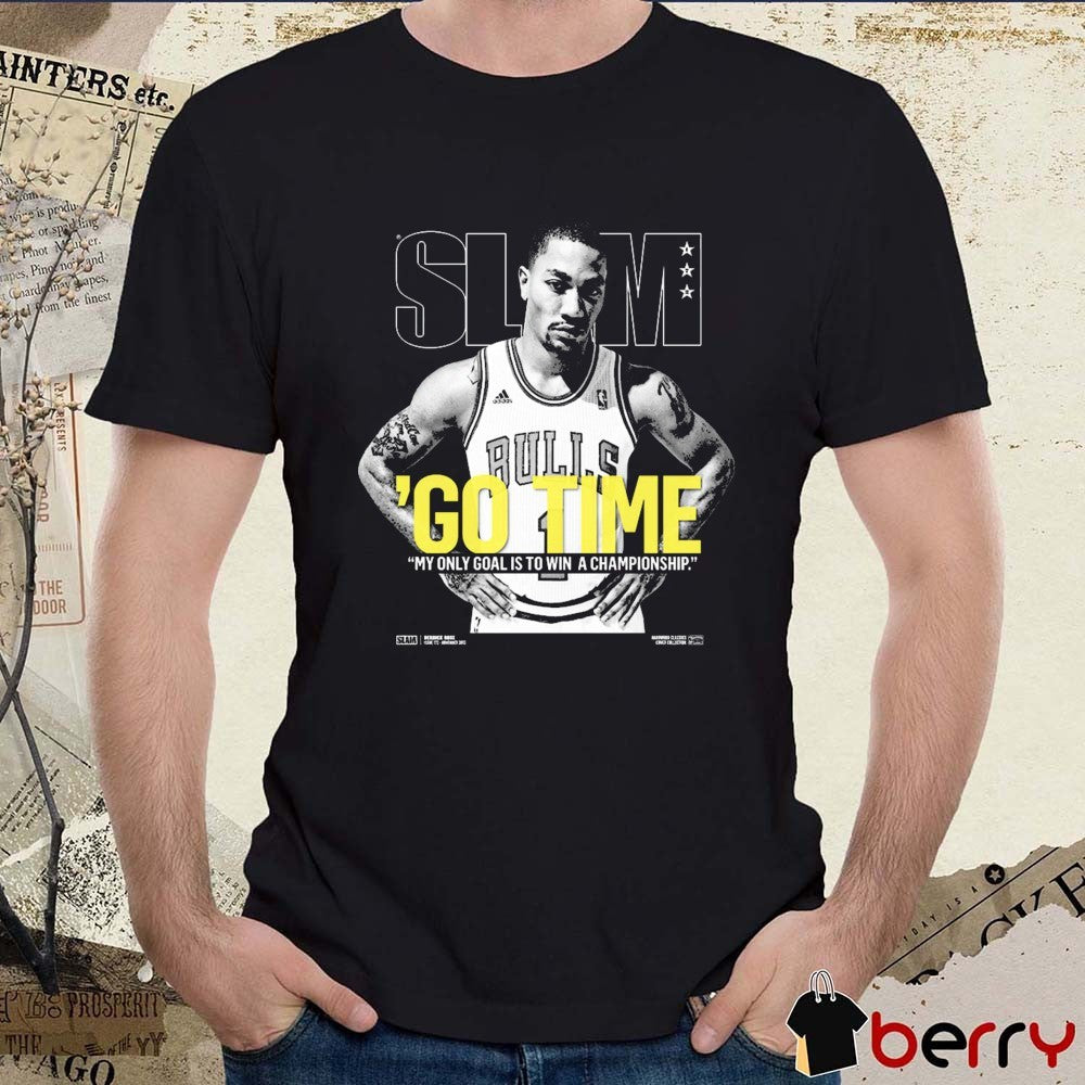 Official SLAM Hardwood Classics Cover Derrick Rose ‘Go Time My Only Goal Is To Win A Championship t-shirt