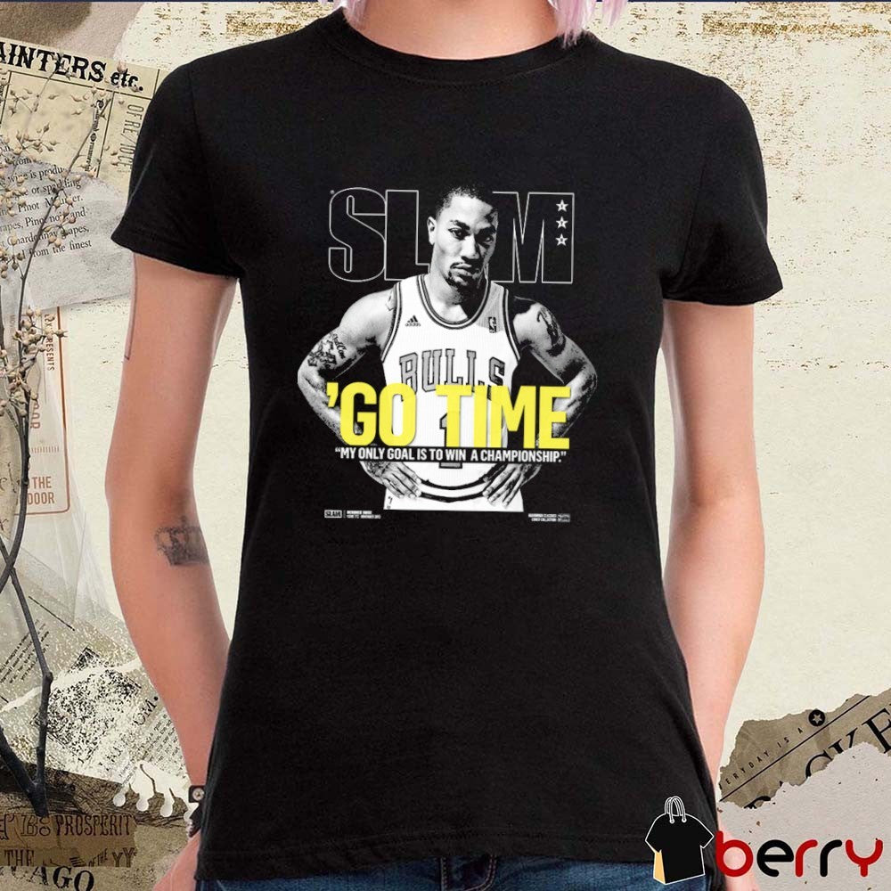Official SLAM Hardwood Classics Cover Derrick Rose ‘Go Time My Only Goal Is To Win A Championship t-shirt