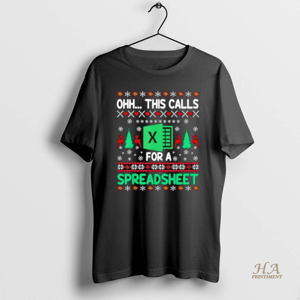Official Oh This Calls For A Spreadsheet Christmas Excel Ugly Shirt Hoodie Sweatshirt | PurePodTees.com