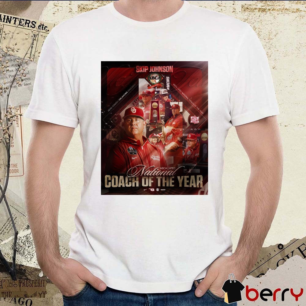 Oklahoma Baseball Head Coach Skip Johnson 2026 ABCA ATEC National Coach Of The Year Poster t-shirt