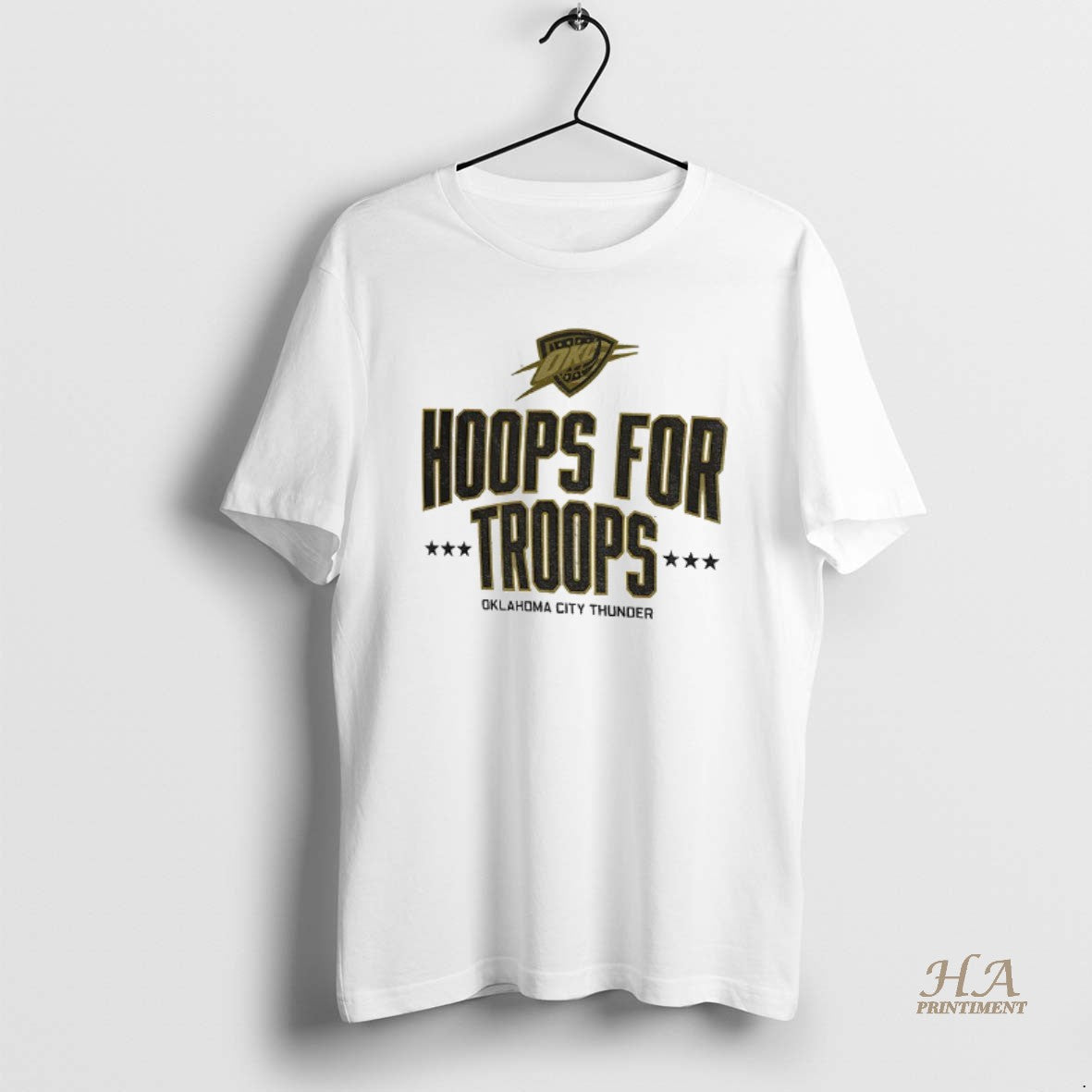 Official Oklahoma City Thunder Basketball Nba Hoops For Troops Logo Shirt Hoodie Sweatshirt | PurePodTees.com