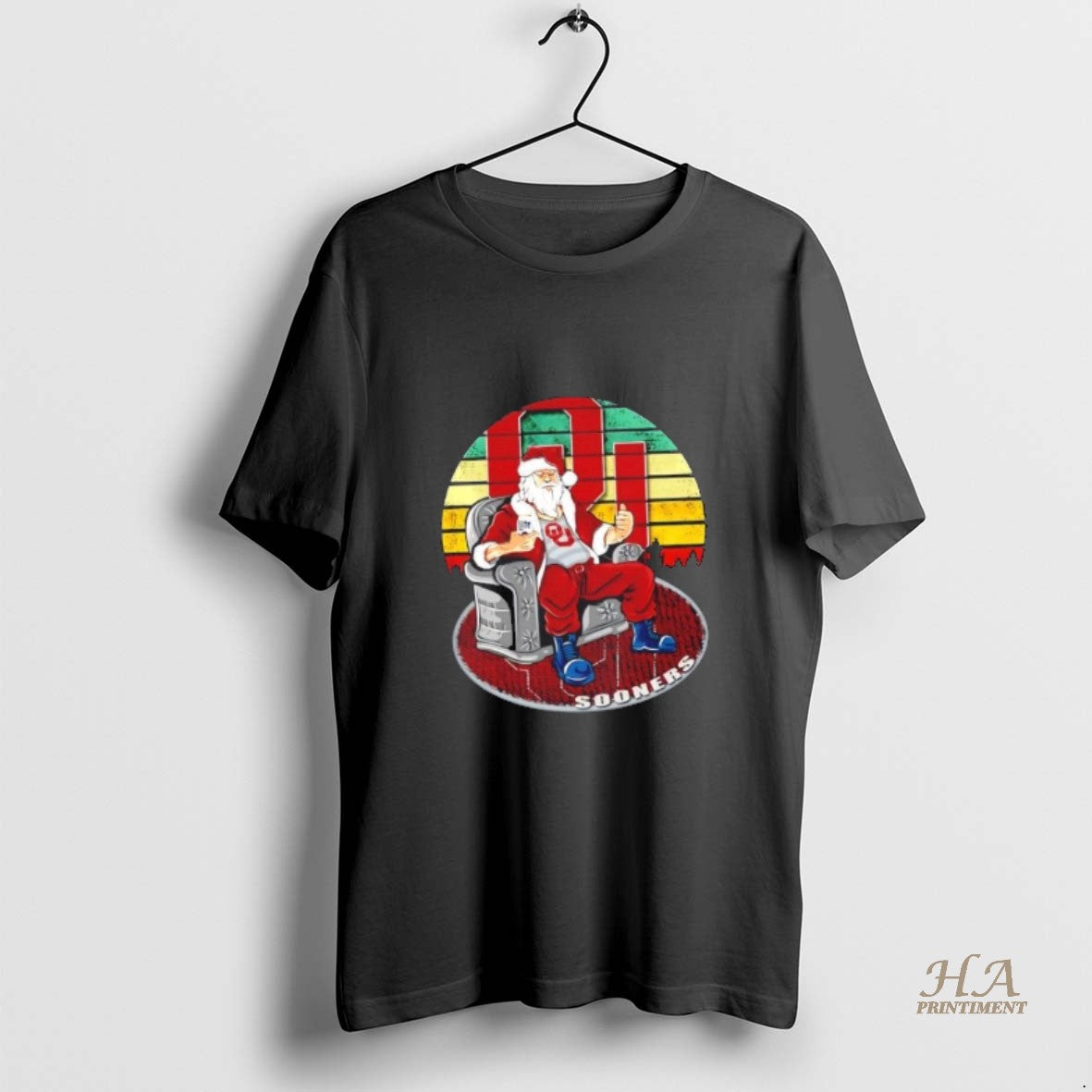 Official Oklahoma Sooners X Santa Claus Christmas Vintage Shirt Hoodie Sweatshirt | PurePodTees.com