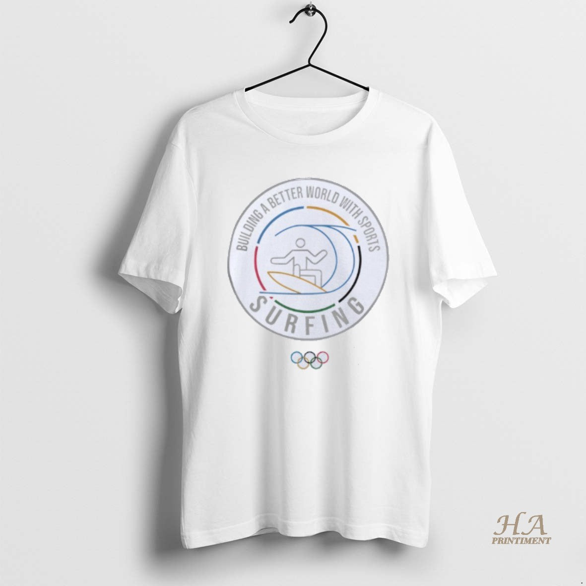Official Olympic Collection Surfing Pictogram Shirt Hoodie Sweatshirt | PurePodTees.com