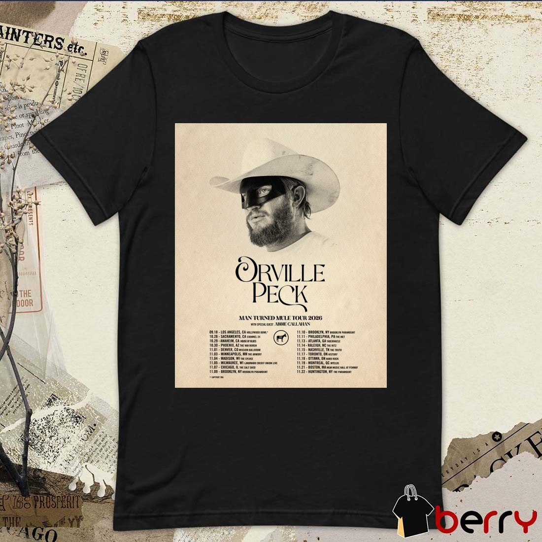 Orville Peck Man Turned Mule Tour 2026 Tour Dates Schedule Poster t-shirt