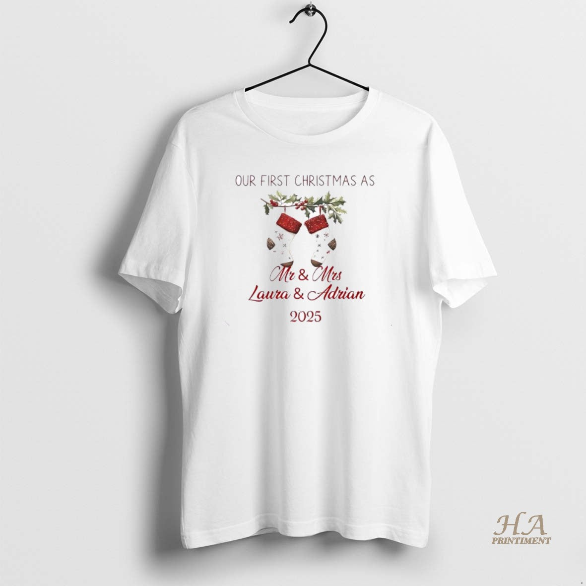Official Our First Christmas As A Family Decor 2025 Personalized Ornaments White Shirt Hoodie Sweatshirt | PurePodTees.com