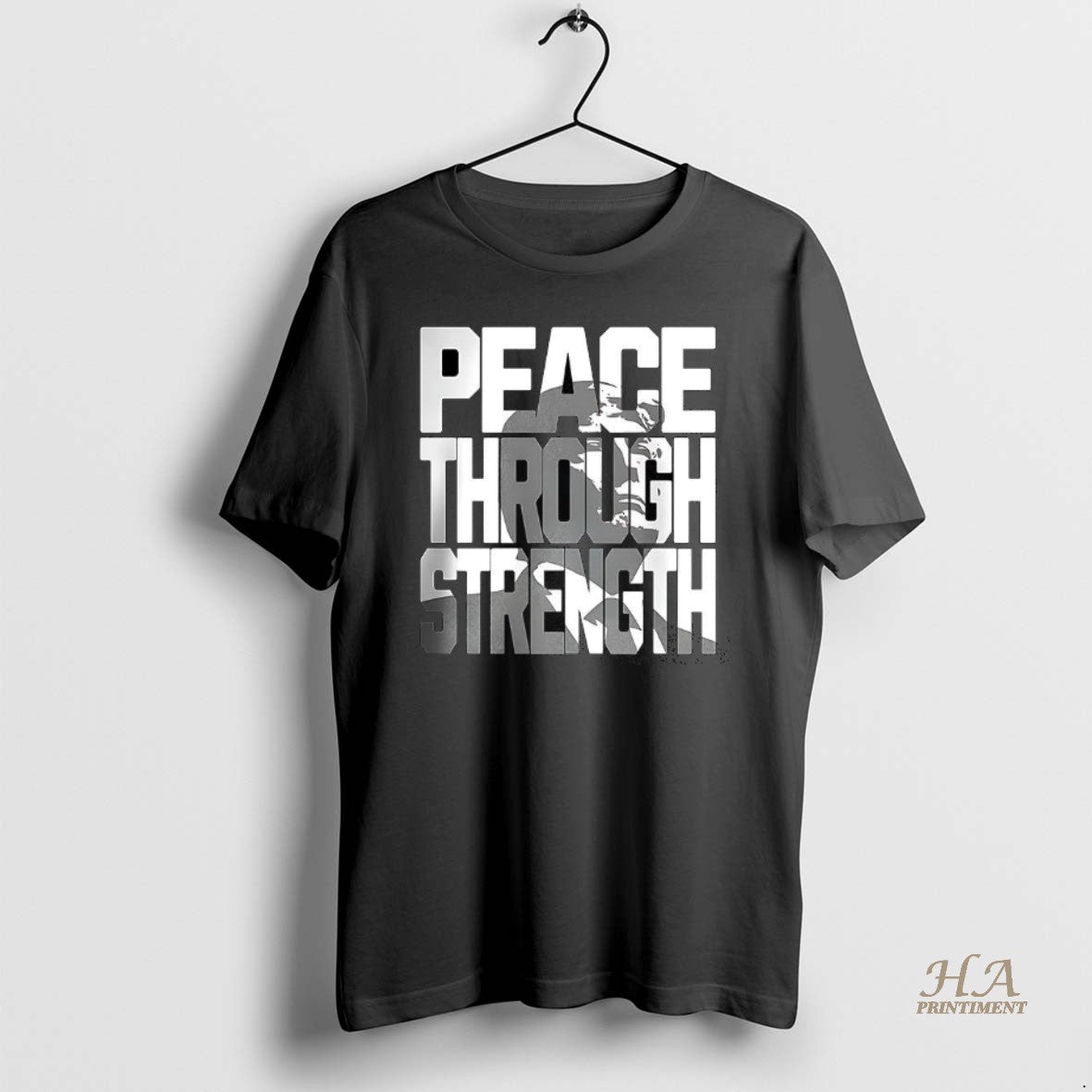 Official Peace Through Strength Trump In Wording Shirt Hoodie Sweatshirt | PurePodTees.com