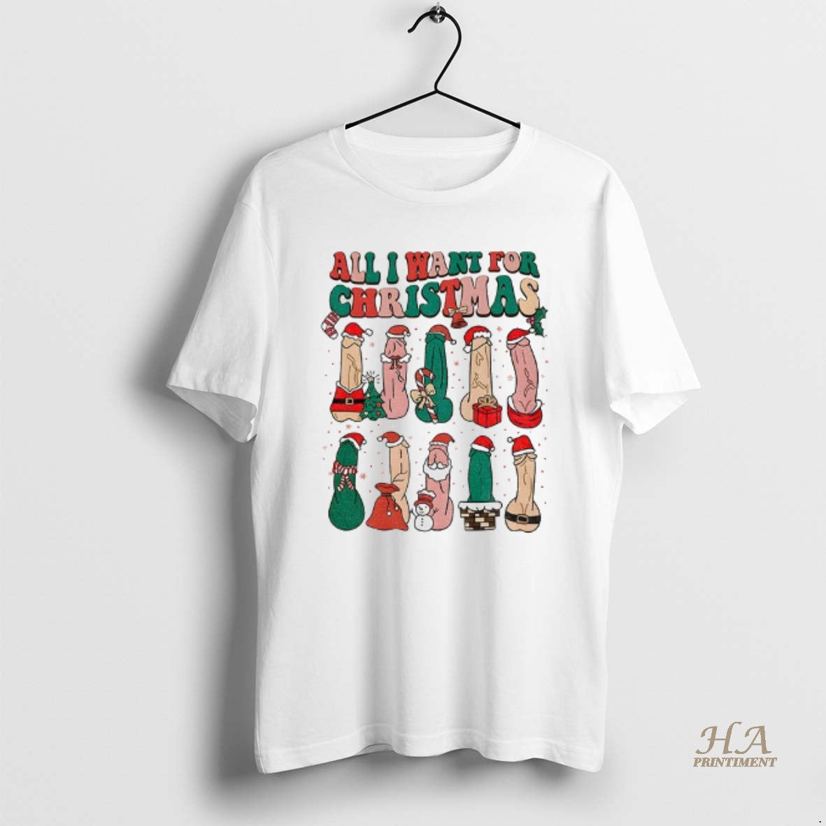 Official Penis All I Want For Merry Christmas Xmas Naughty Shirt Hoodie Sweatshirt | PurePodTees.com