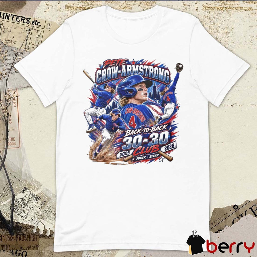 Pete Crow-Armstrong Back-To-Back 30-30 Club 2025-2026 Power Speed Chicago Cubs MLB t-shirt