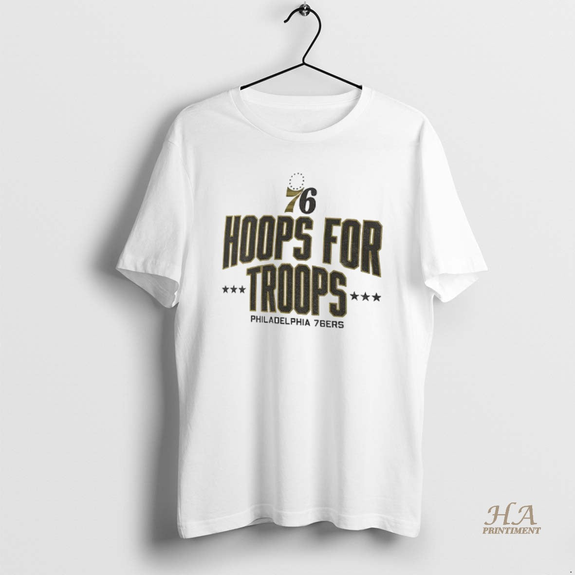 Official Philadelphia 76ers Basketball Nba Hoops For Troops Logo Shirt Hoodie Sweatshirt | PurePodTees.com
