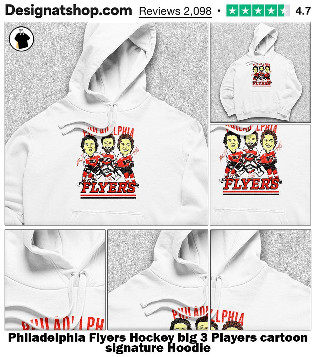 Philadelphia Flyers Hockey big 3 Players cartoon signature shirt