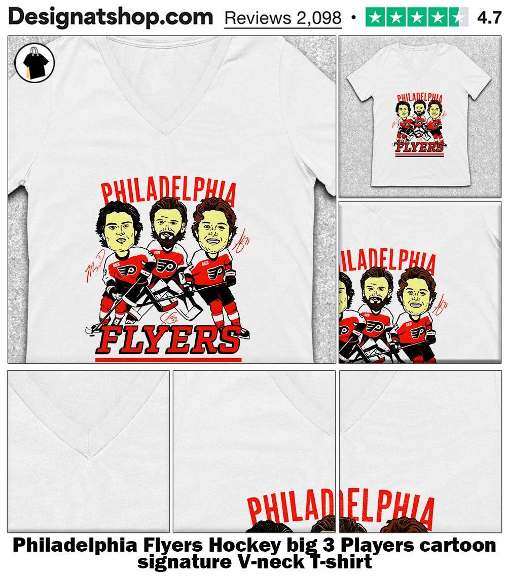 Philadelphia Flyers Hockey big 3 Players cartoon signature shirt