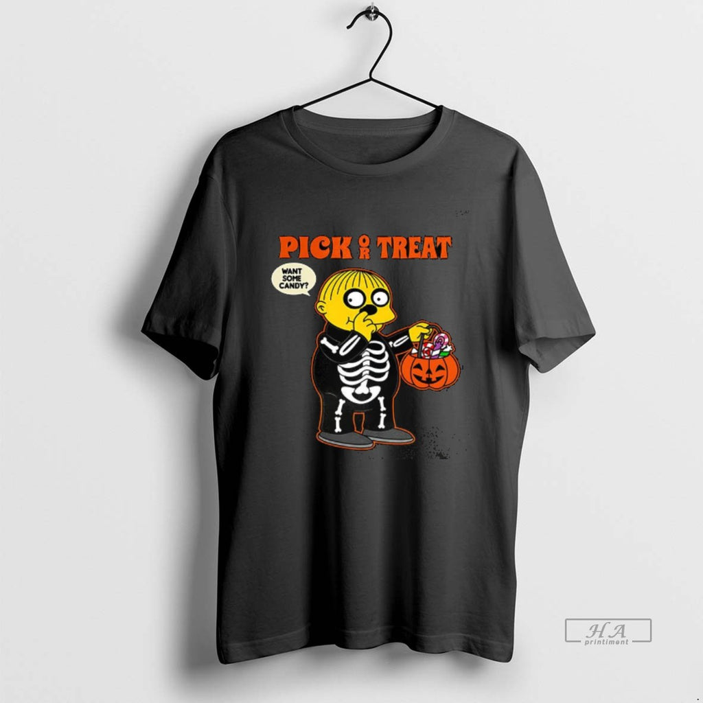 Official Pick Or Treat Want Some Candy Cartoon Halloween