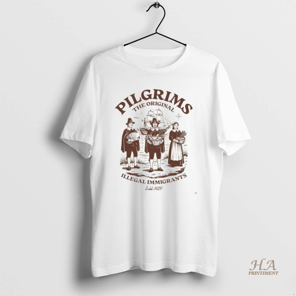 Official Pilgrims The Illegal Immigrants Estd 1620 Thanksgiving Shirt Hoodie Sweatshirt | PurePodTees.com