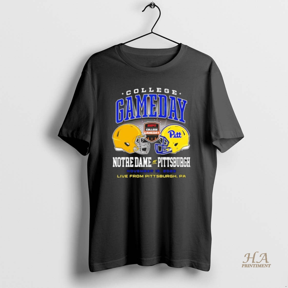 Official Pitt Panthers Vs Notre Dame College Gameday 2025 Helmets Shirt Hoodie Sweatshirt | PurePodTees.com