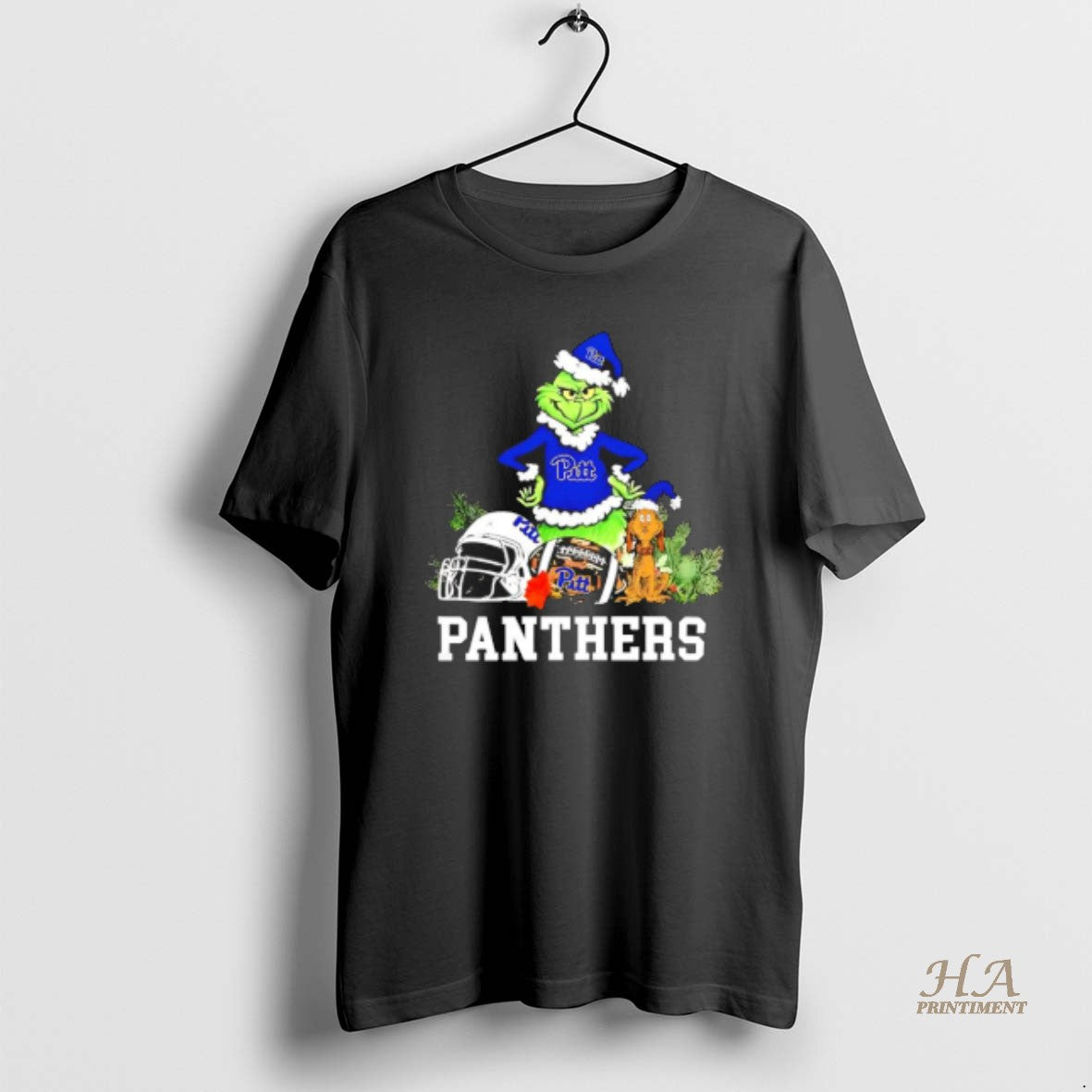 Official Pittsburgh Panthers The Grinch And Max Helmet Christmas 2025 Shirt Hoodie Sweatshirt | PurePodTees.com