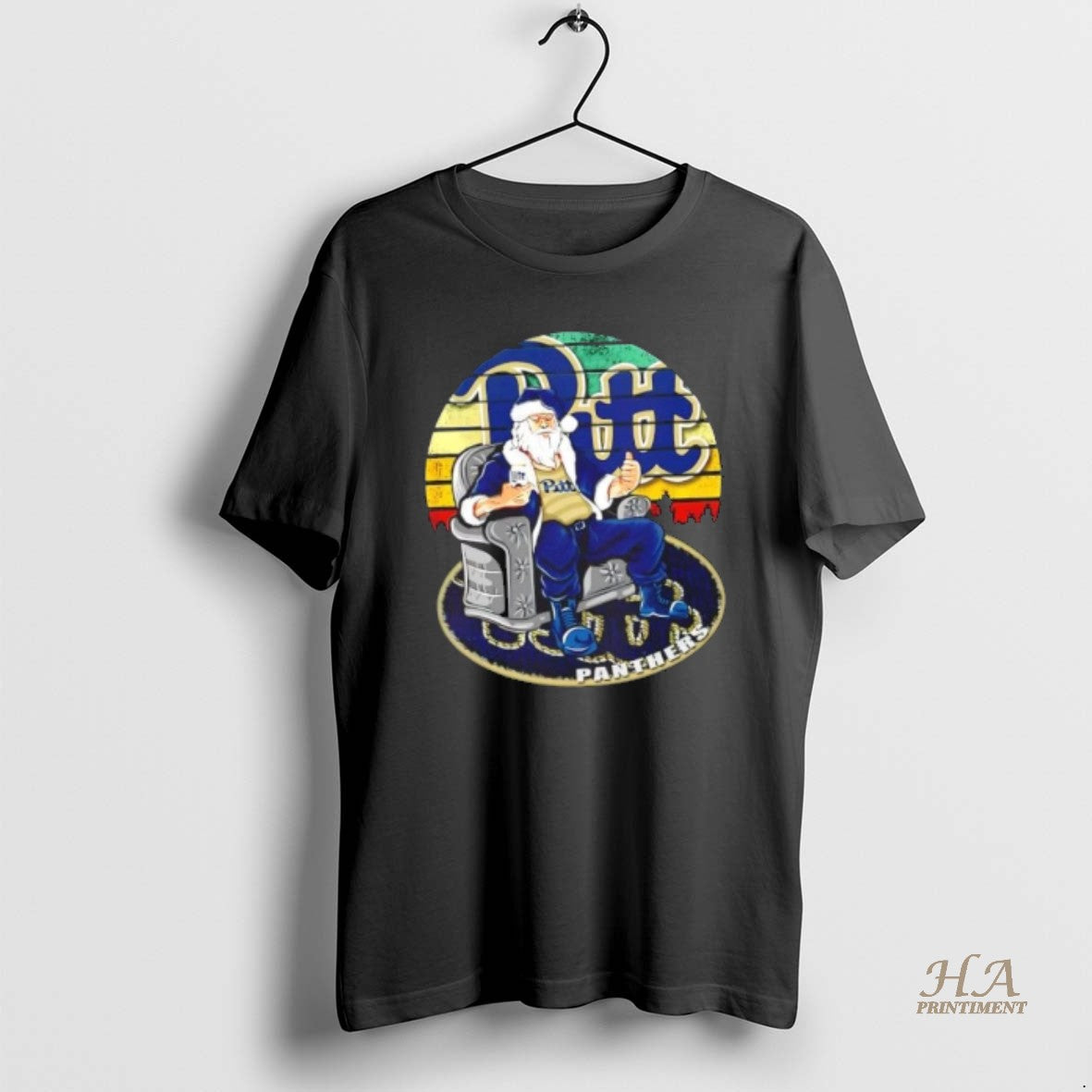 Official Pittsburgh Panthers X Santa Claus Christmas Vintage Shirt Hoodie Sweatshirt | PurePodTees.com