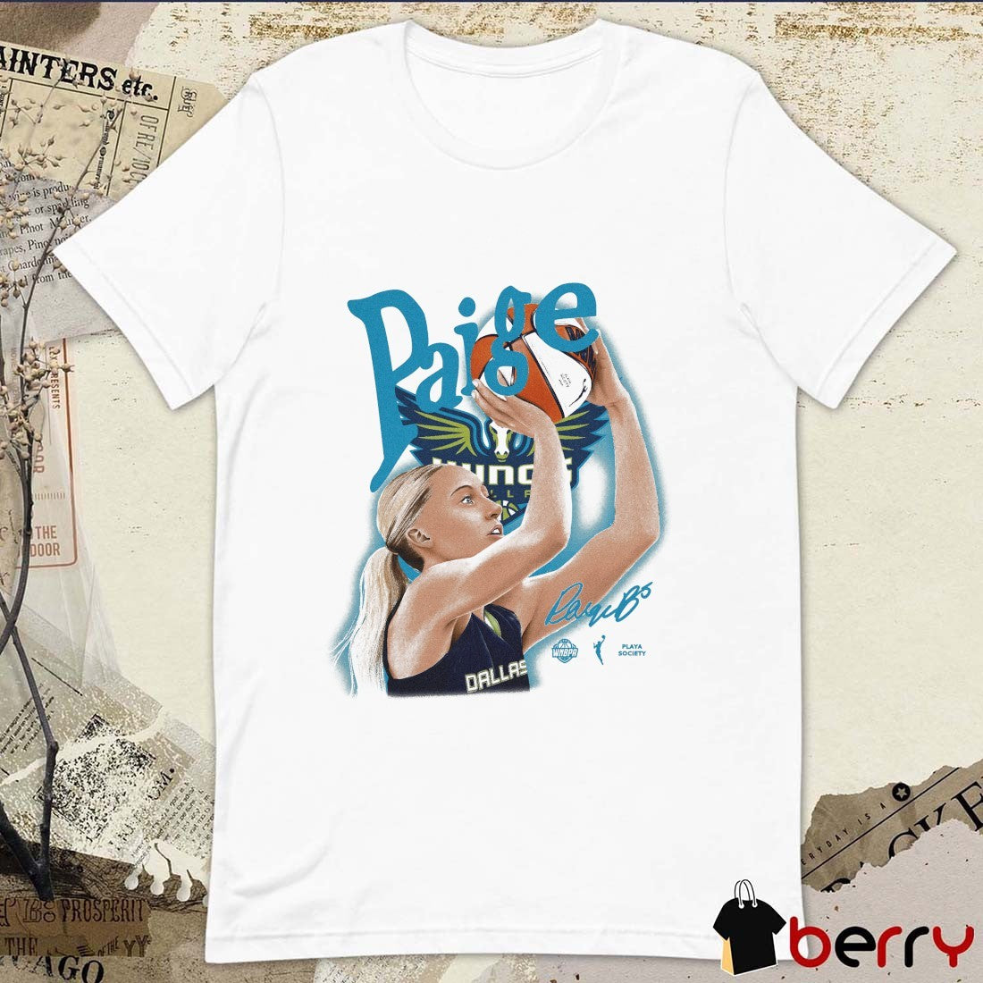 Playa Society Paige Bueckers Dallas Wings WNBA 2026 Signature t-shirt