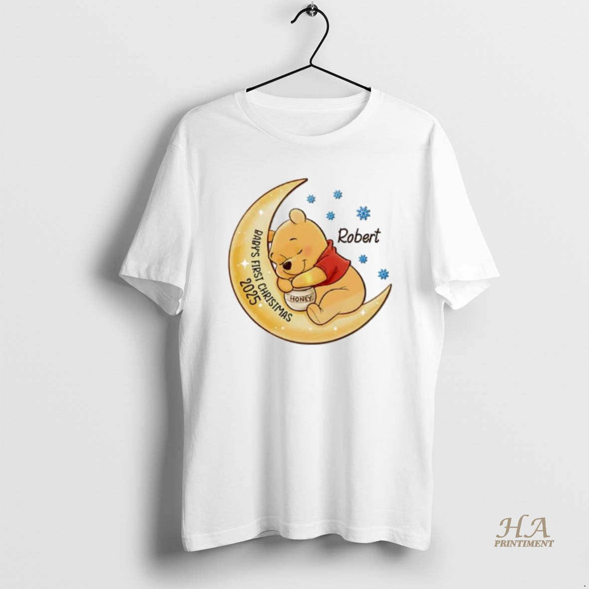 Official Pooh Babys First Christmas Personalised Ornaments White Shirt Hoodie Sweatshirt | PurePodTees.com