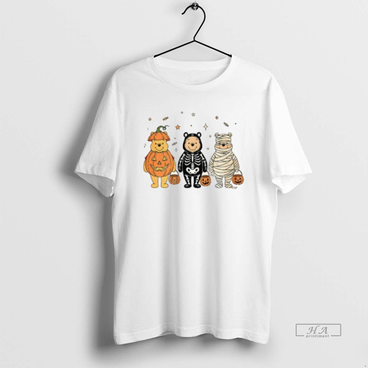 Official Pooh Fall Spooky Vibes Pumpkin Trick Or Treat Halloween Shirt Hoodie Sweatshirt | PurePodTees.com