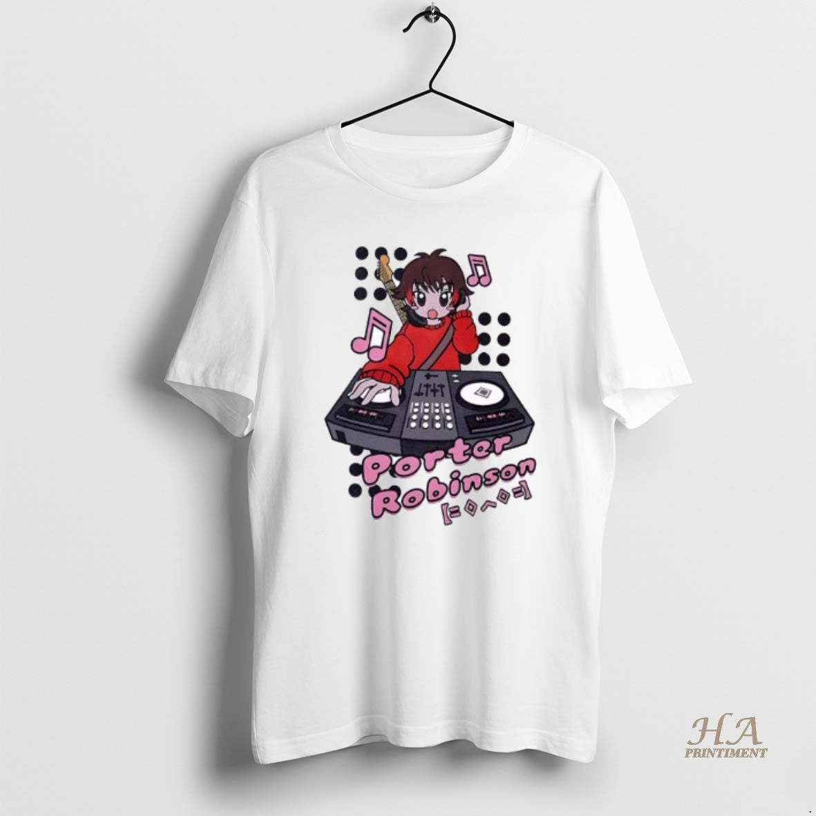 Official Porter Robinson Anime Dj Ornaments White Shirt Hoodie Sweatshirt | PurePodTees.com