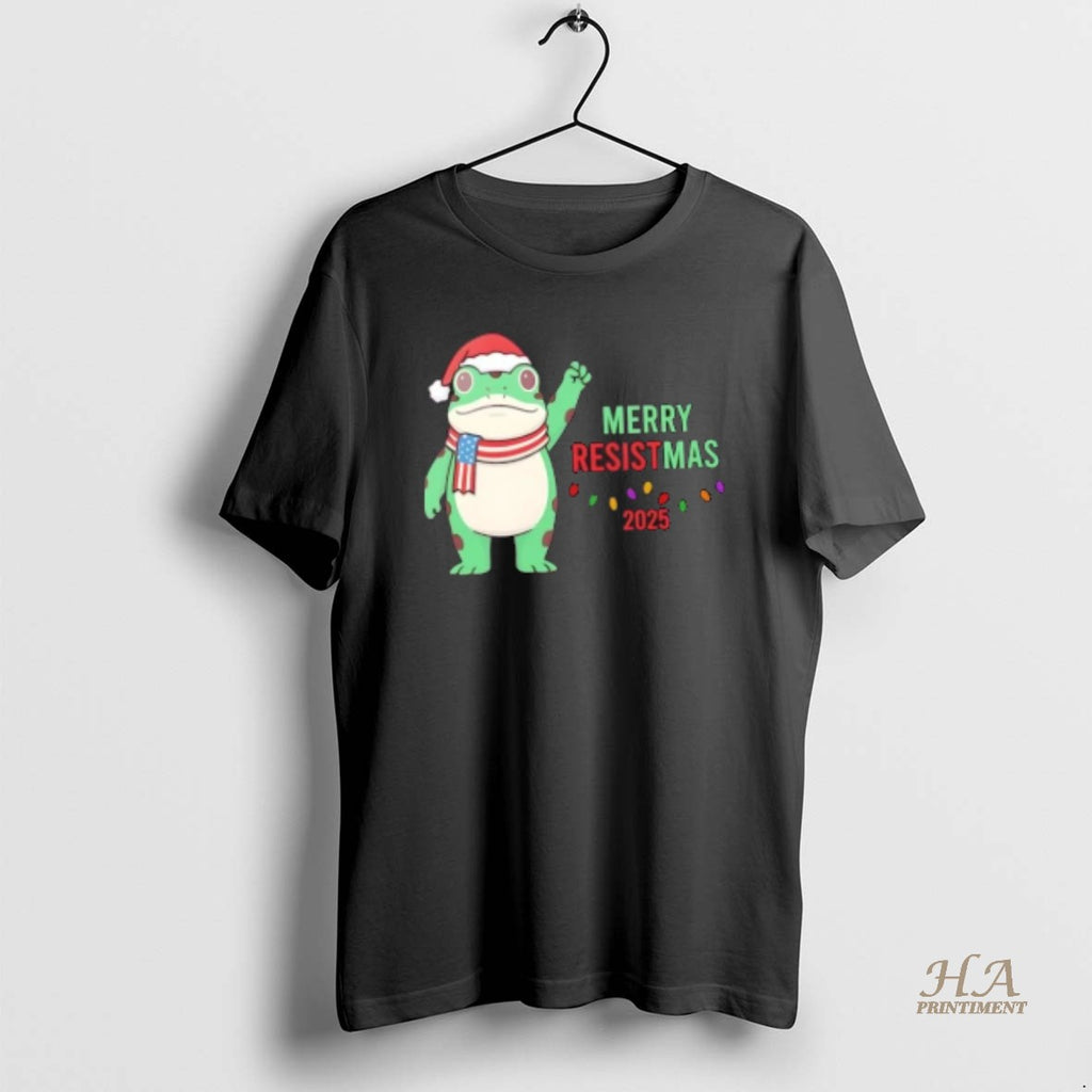 Official Portland Protest Frog Merry Resistmas 2025 Christmas Shirt Hoodie Sweatshirt | PurePodTees.com