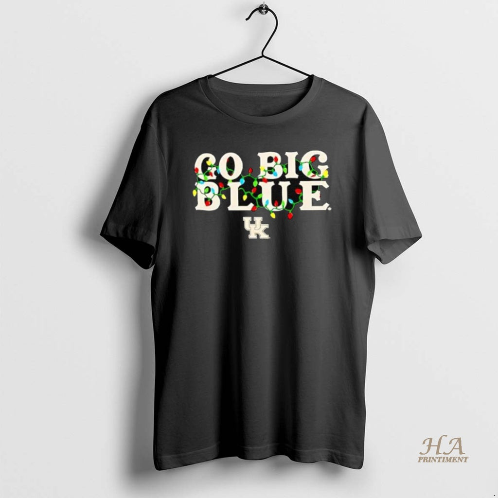Official Premium Kentucky Wildcats Go Big Blue String Lights Christmas Shirt Hoodie Sweatshirt | PurePodTees.com
