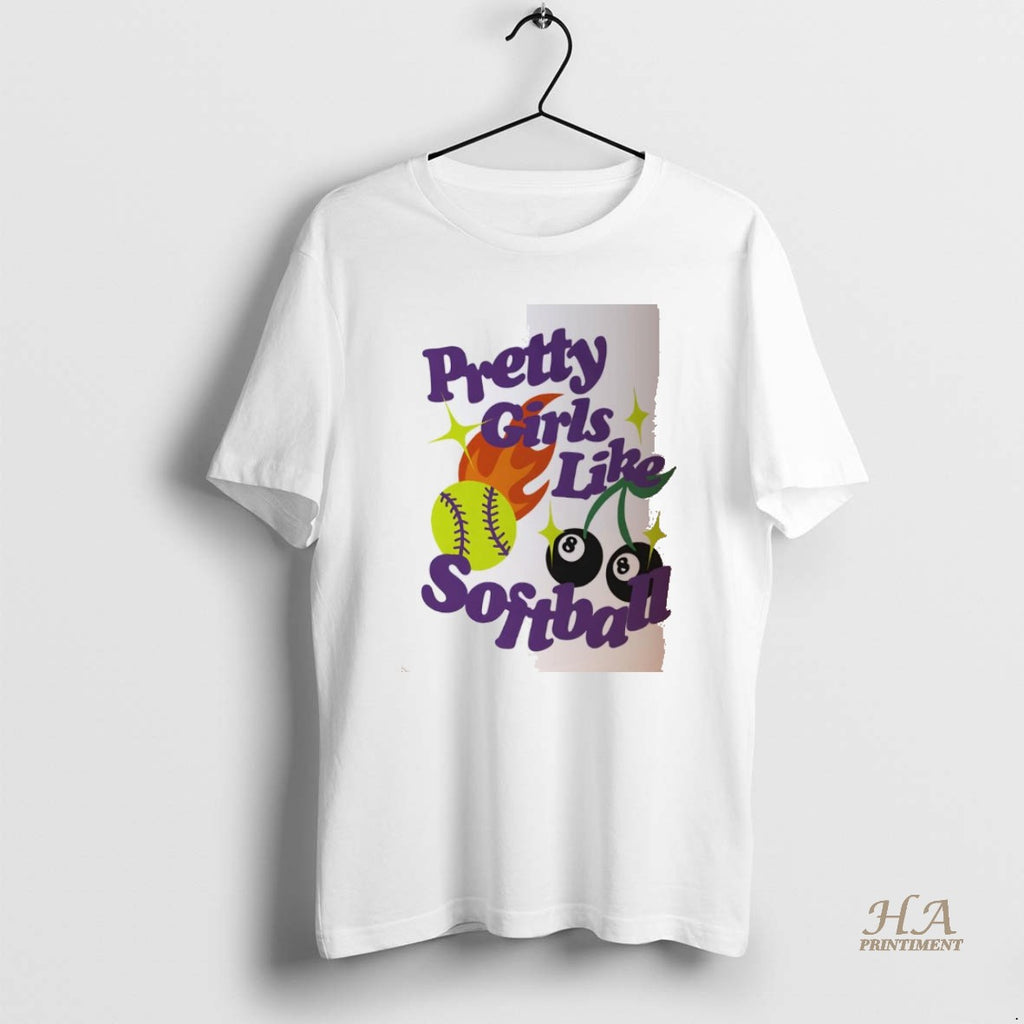Official Pretty Girls Like Softball Tennis Shirt Hoodie Sweatshirt | PurePodTees.com