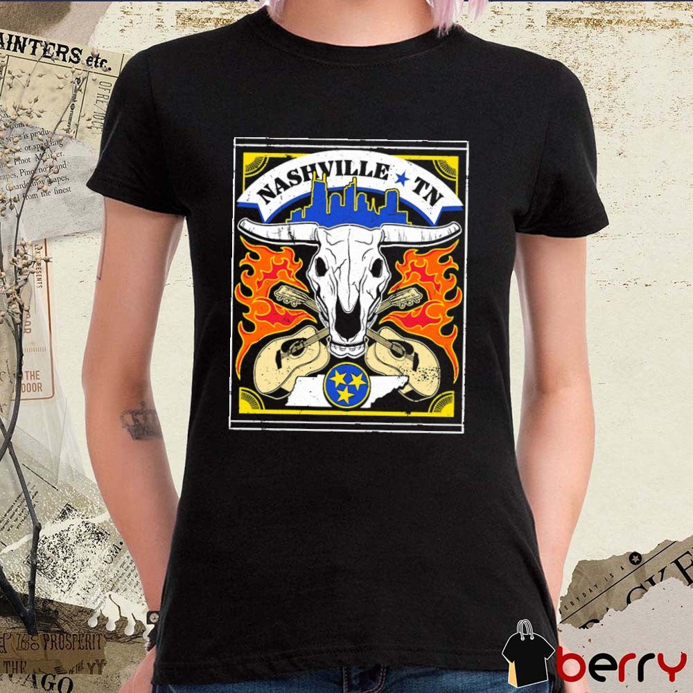 Professional Bull Riders Teams Nashville TN Bull Skull 2026 t-shirt