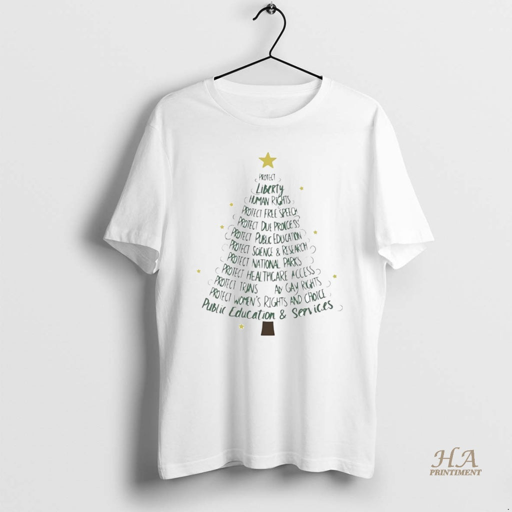 Official Protect Democracy Christmas Tree Shirt Hoodie Sweatshirt | PurePodTees.com