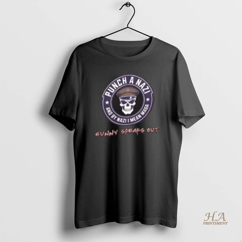 Official Punch A Nazi And By Nazyi I Mean Maga Gunny Speaks Out Logo Anti Shirt Hoodie Sweatshirt | PurePodTees.com