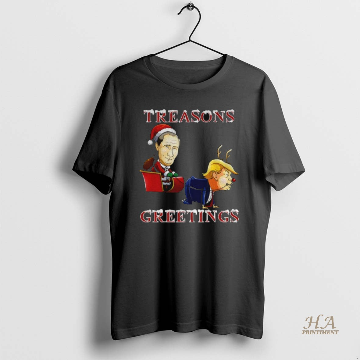 Official Putin Vs Donald Trump Treasons Greetings Merry Christmas Meme Shirt Hoodie Sweatshirt | PurePodTees.com