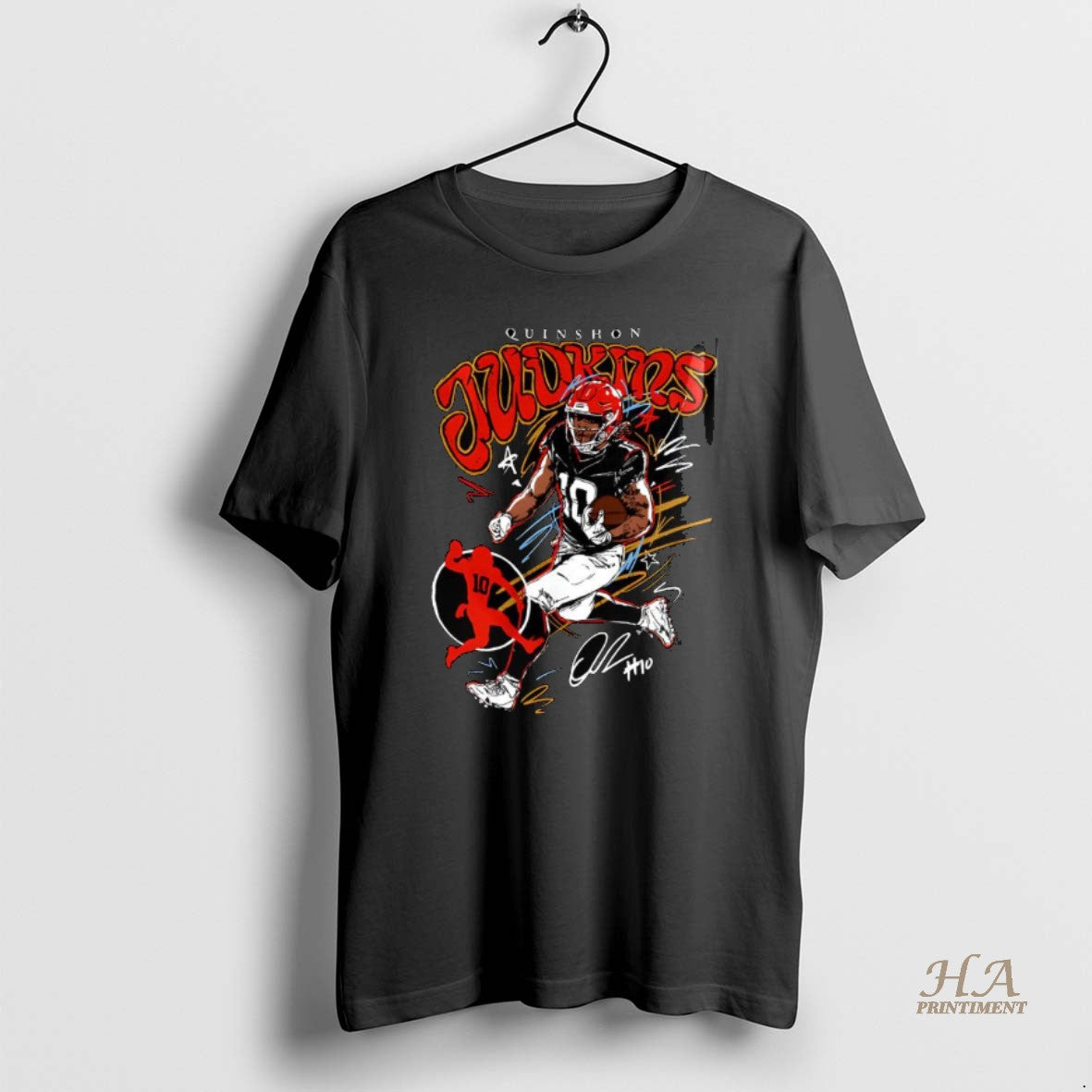 Official Quinshon Judkins Cleveland Browns Football Scribble Signature Shirt Hoodie Sweatshirt | PurePodTees.com