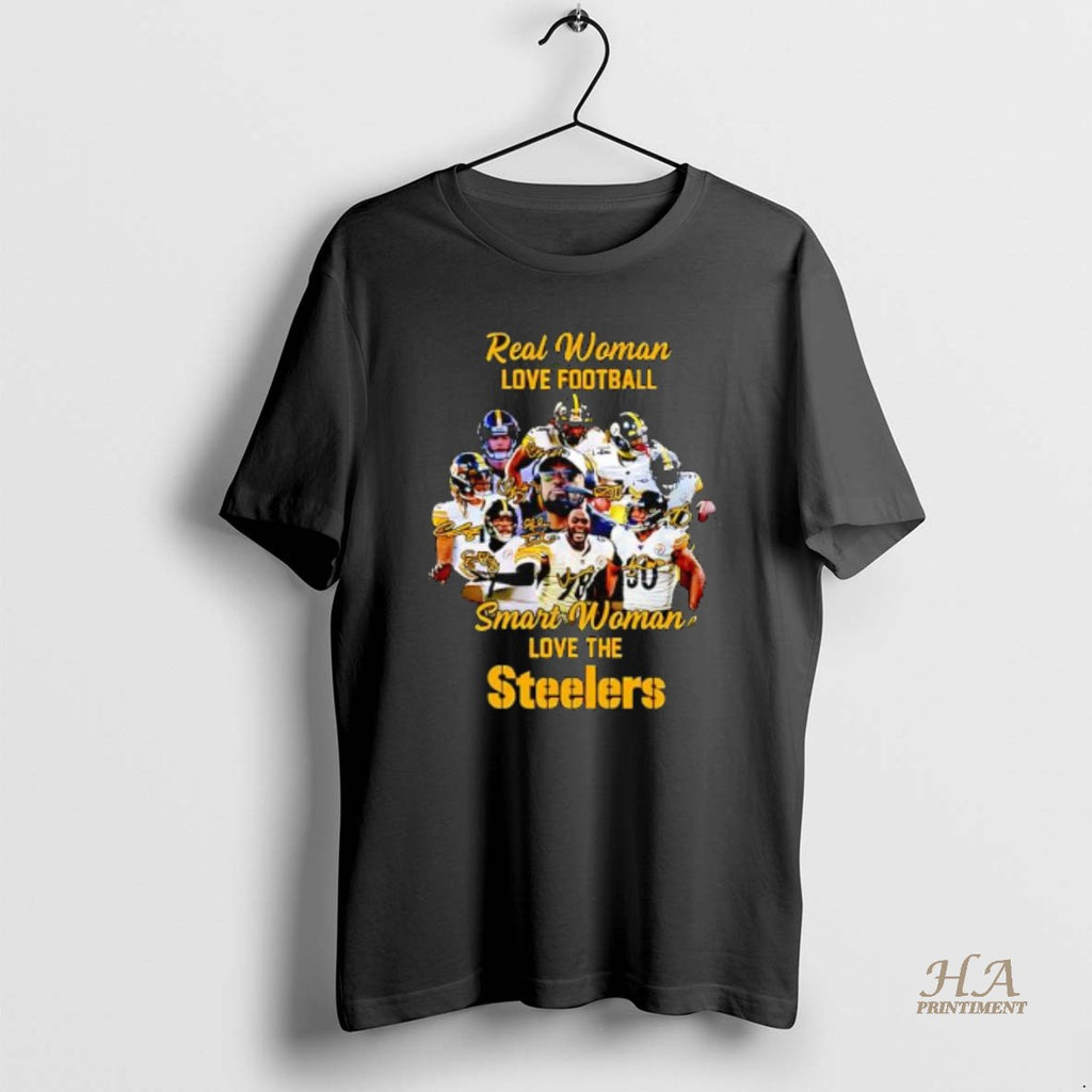 Official Real Women Love Football Smart Women Love The Steelers Shirt Hoodie Sweatshirt | PurePodTees.com