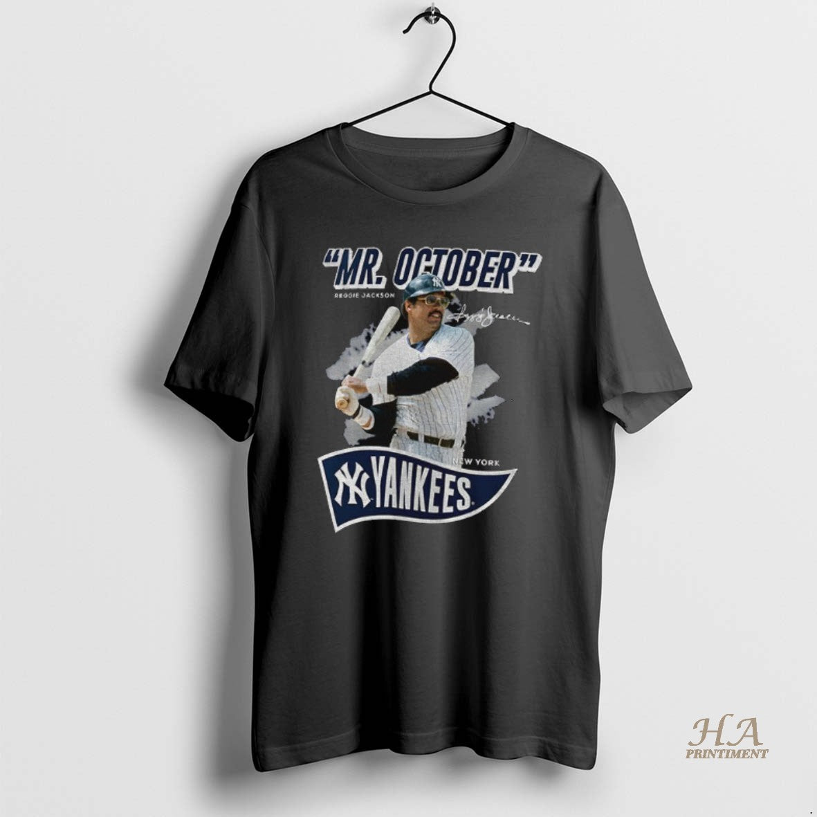 Official Reggie Jackson Mr October New York Yankees Baseball Mlb Player Signature Shirt Hoodie Sweatshirt | PurePodTees.com