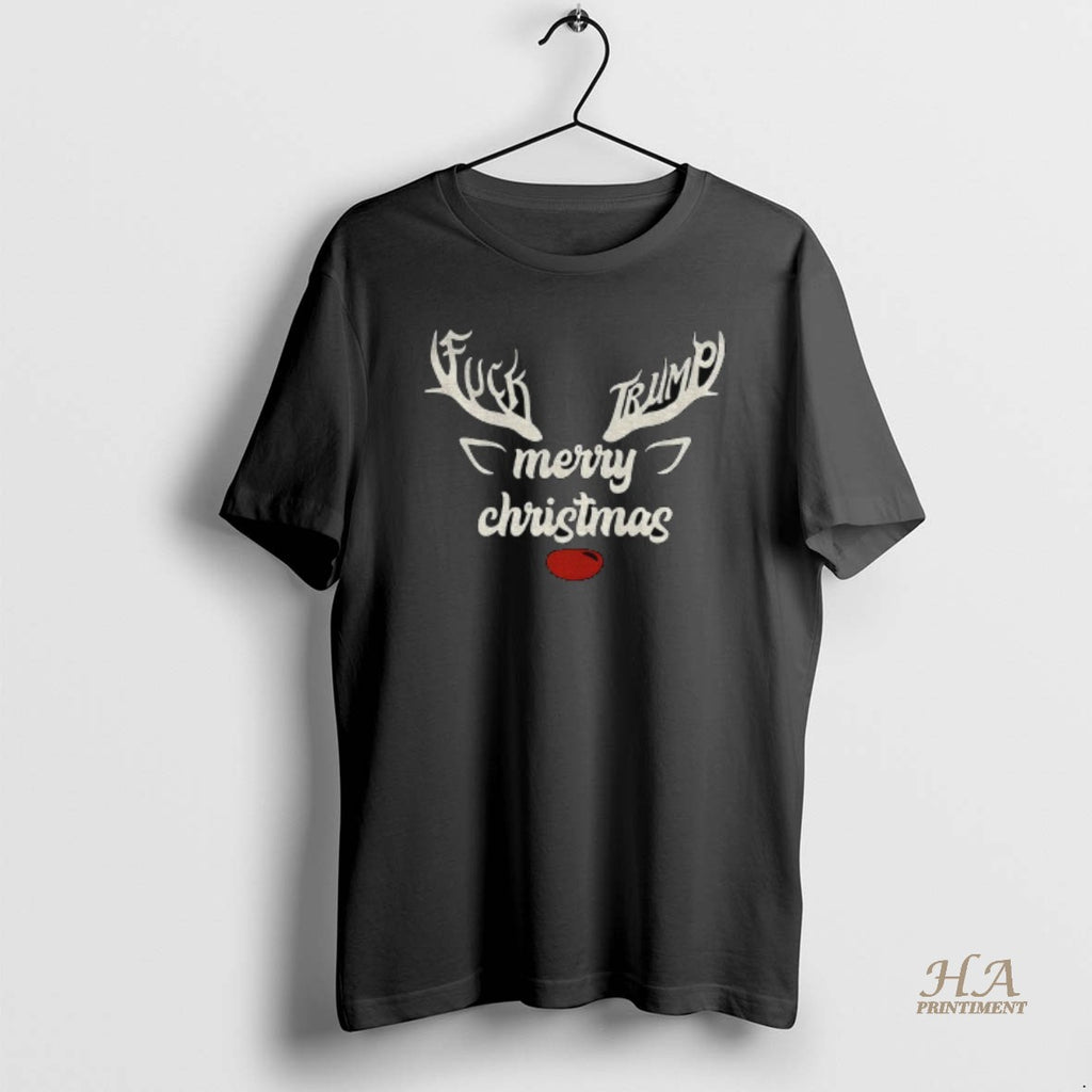 Official Reindeer Anti Trump Fdt Fuck Trump Merry Christmas 2025 Shirt Hoodie Sweatshirt | PurePodTees.com