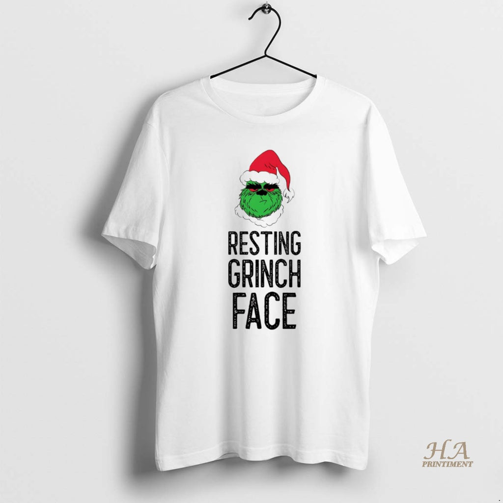Official Resting Grinch Face Christmas White Shirt Hoodie Sweatshirt | PurePodTees.com