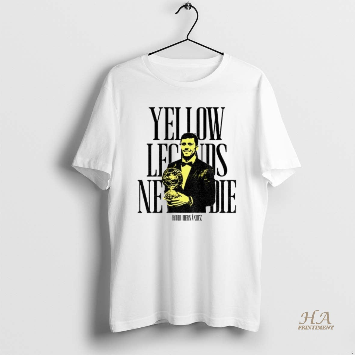 Official Rodrigo Hernandez Manchester City Fc Yellows Legends Never Die Signature Shirt Hoodie Sweatshirt | PurePodTees.com
