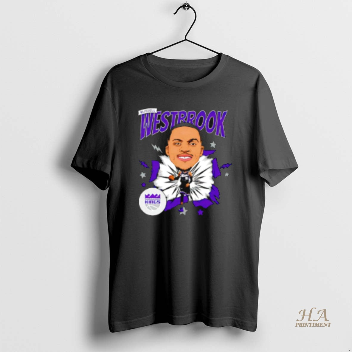 Official Russell Westbrook Sacramento Kings Caricature Shirt Hoodie Sweatshirt | PurePodTees.com