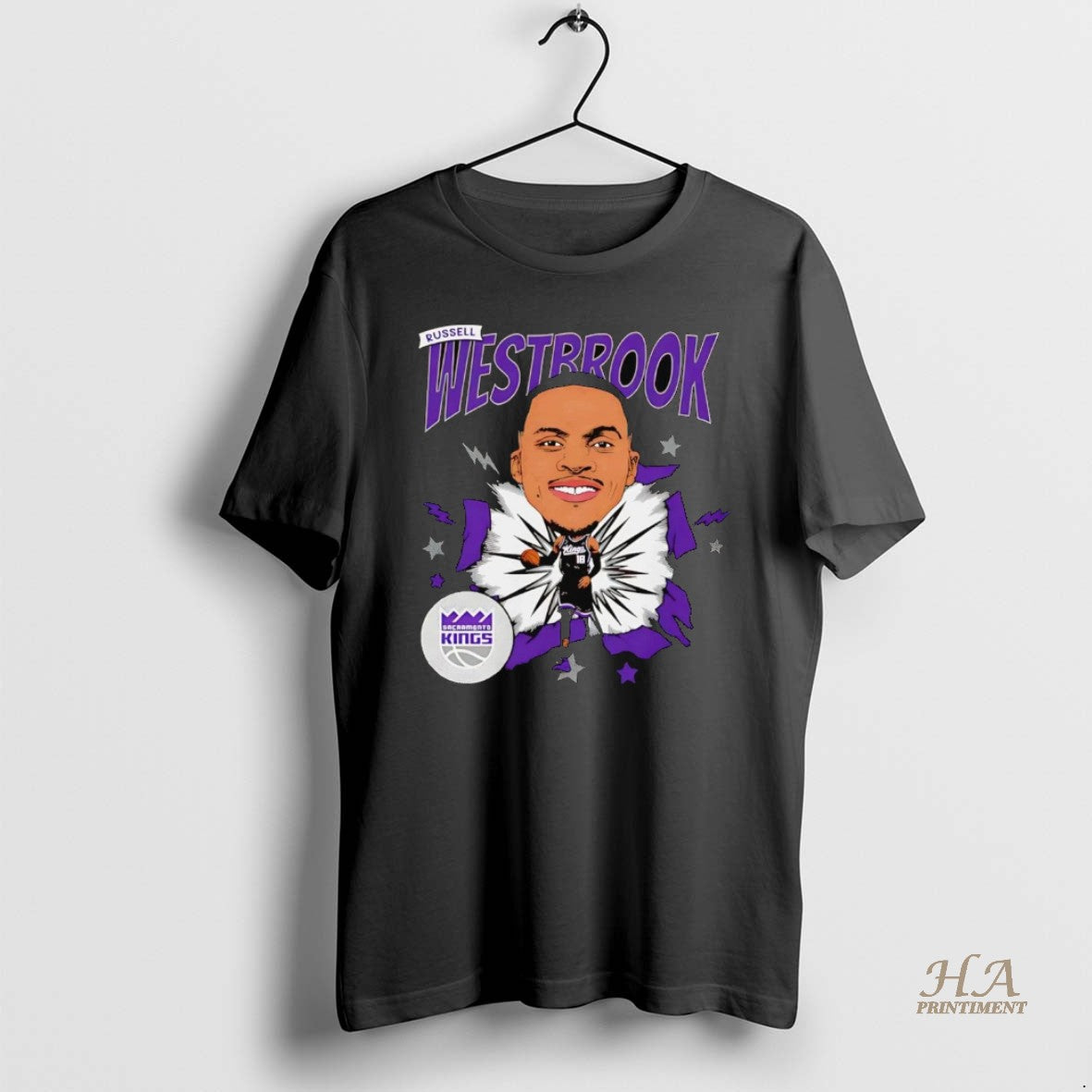 Official Russell Westbrook Caricature Sacramento Kings Shirt Hoodie Sweatshirt | PurePodTees.com