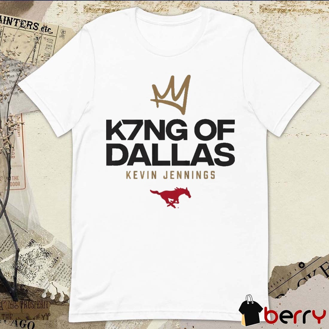 SMU Mustangs Football Kevin Jennings K7NG Of Dallas t-shirt