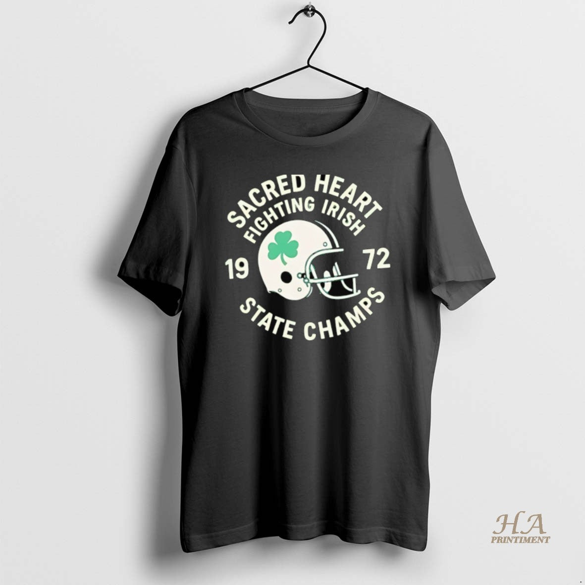 Official Sacred Heart Fighting Irish State Champs 1972 Helmet Football Shirt Hoodie Sweatshirt | PurePodTees.com