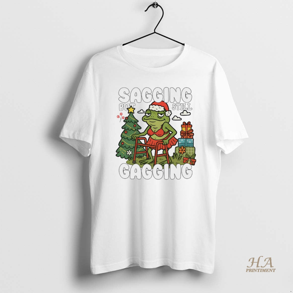 Official Sagging But Still Gagging Christmas White Shirt Hoodie Sweatshirt | PurePodTees.com