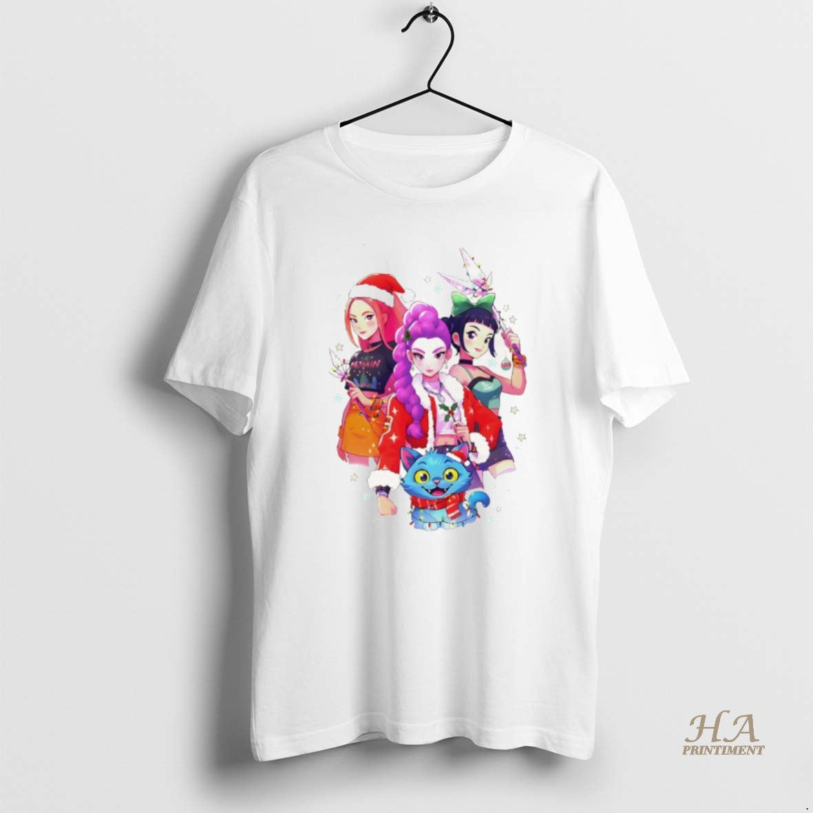 Official Saja Girls Christmas Anime Lover Kpop Huntrix Christmas Shirt Hoodie Sweatshirt | PurePodTees.com