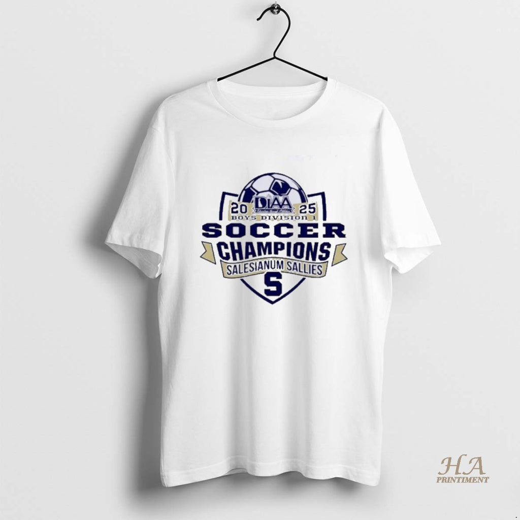 Official Salesianum Sallies 2025 Diaa Boys Division 1 Soccer Champions Shirt Hoodie Sweatshirt | PurePodTees.com