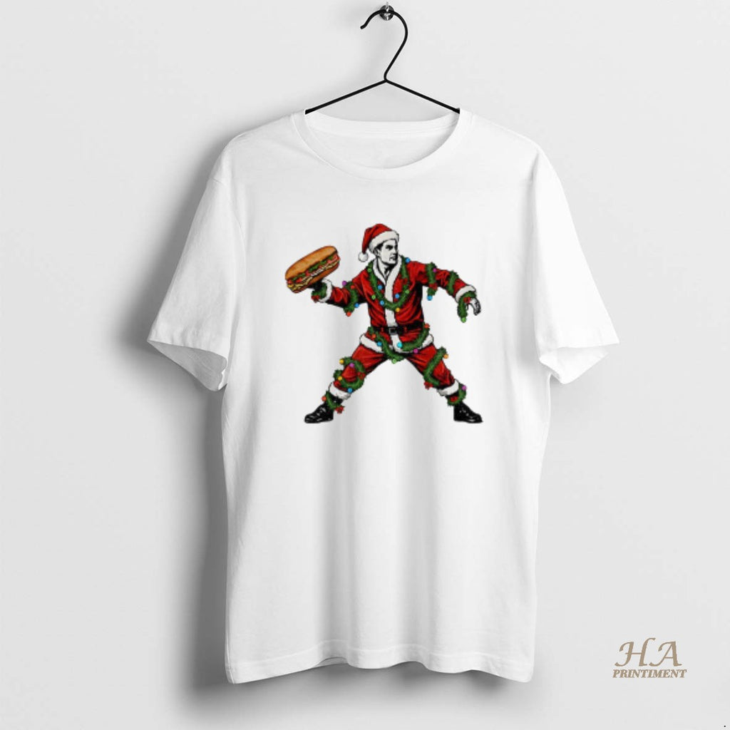 Official Sandwich Guy Santa Christmas Light Holiday Shirt Hoodie Sweatshirt | PurePodTees.com