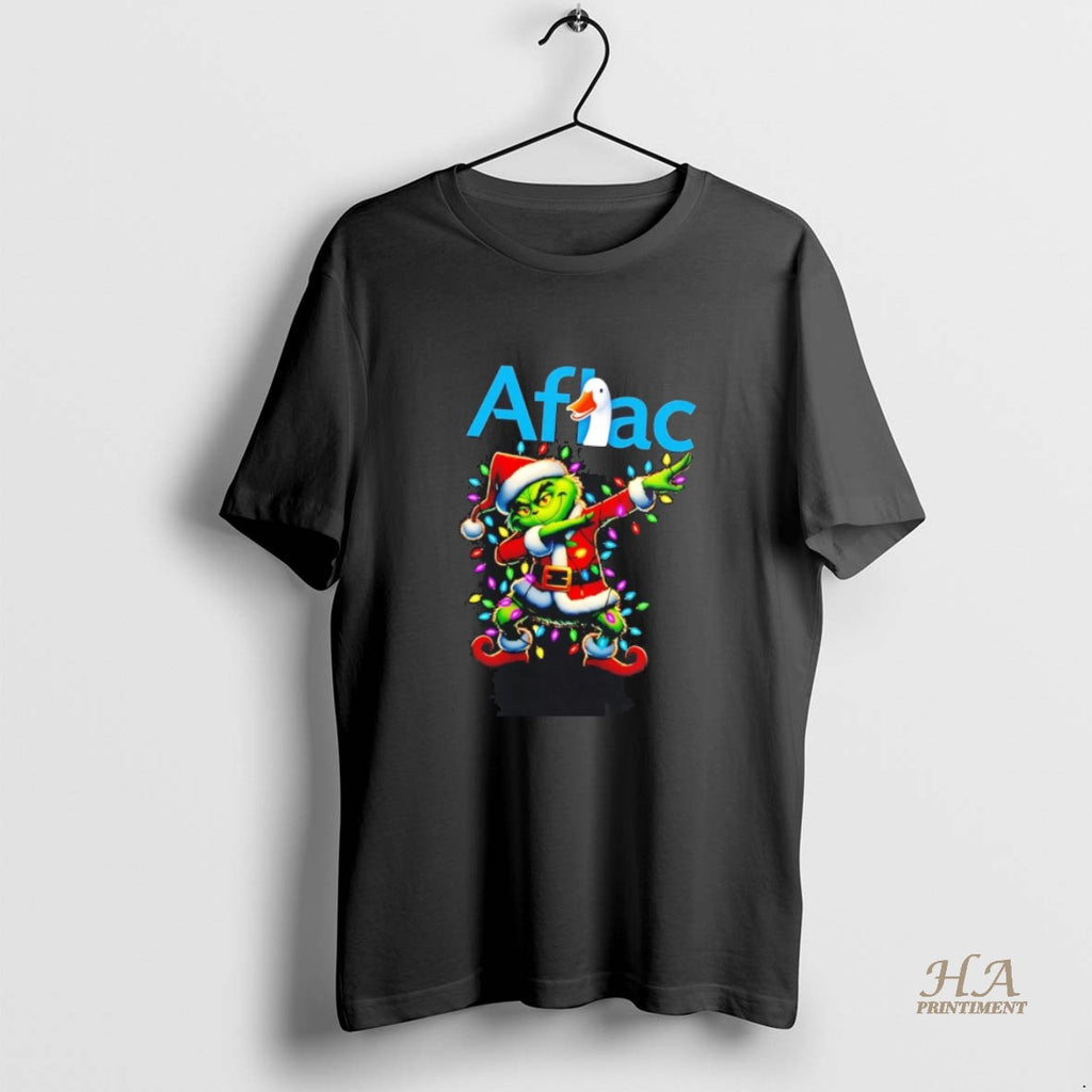 Official Santa Grinch Dabbing Aflac Christmas Light Shirt Hoodie Sweatshirt | PurePodTees.com