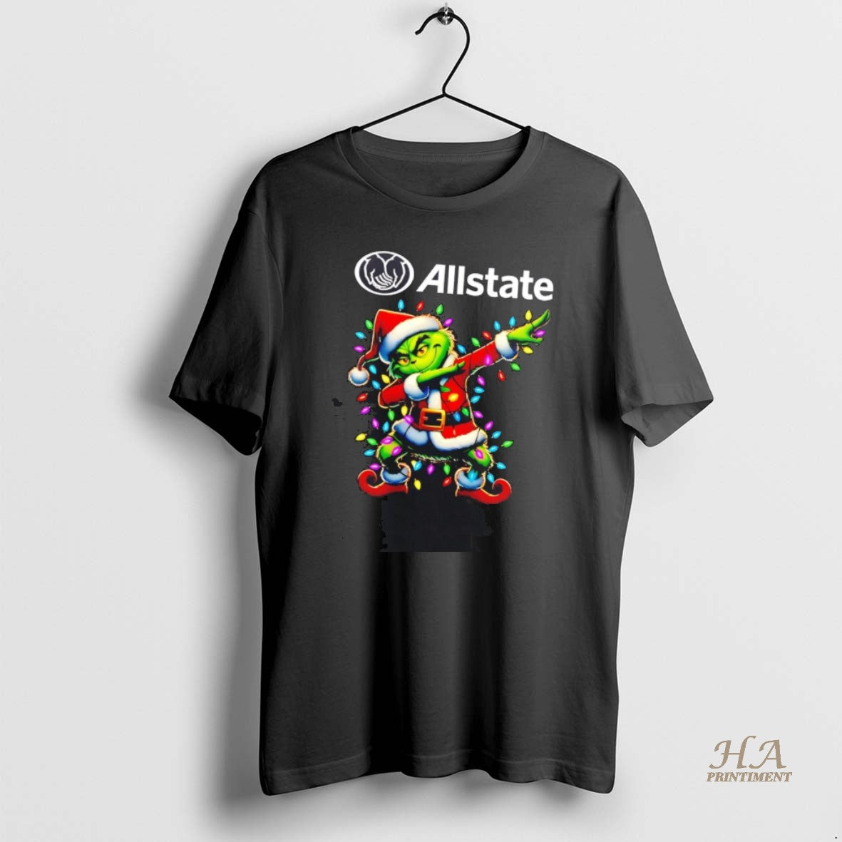 Official Santa Grinch Dabbing Allstate Christmas Light Shirt Hoodie Sweatshirt | PurePodTees.com