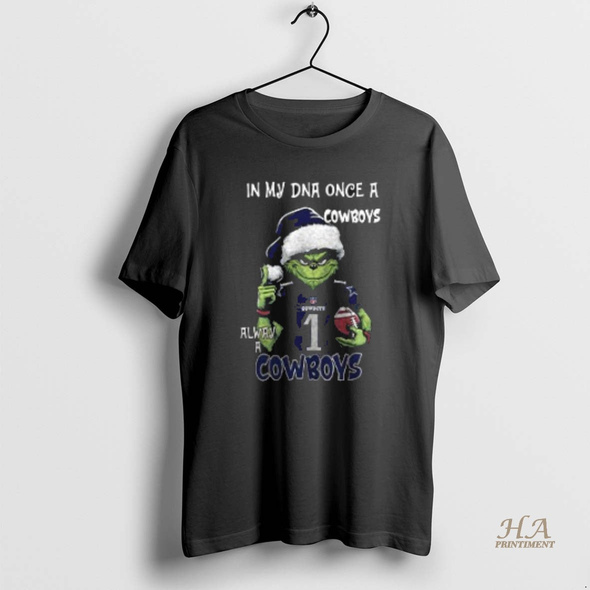 Official Santa Grinch In My Dna Once A Cowboys Alway A Dallas Cowboys Christmas Two Shirt Hoodie Sweatshirt | PurePodTees.com