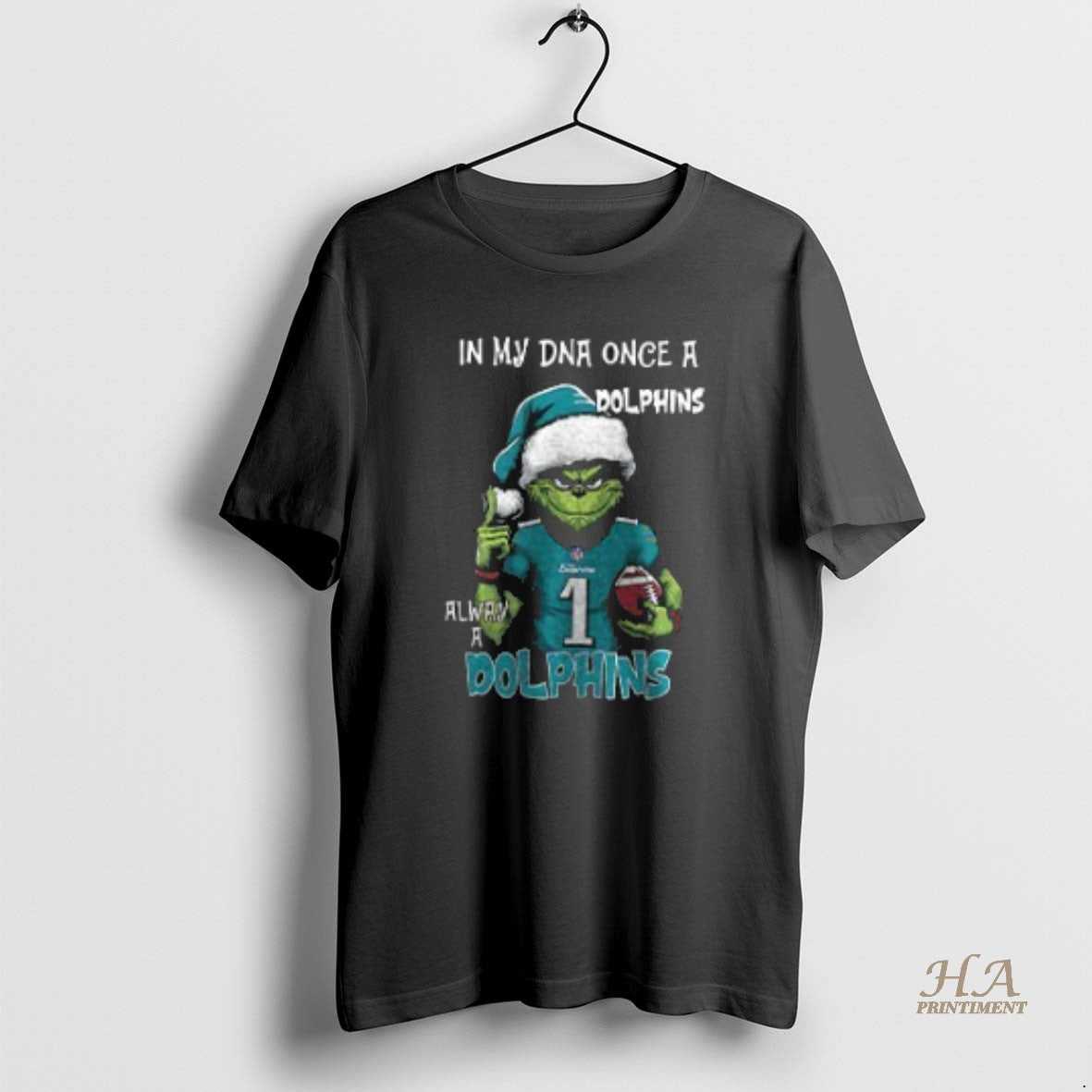 Official Santa Grinch In My Dna Once A Dolphins Alway A Miami Dolphins Christmas Two Shirt Hoodie Sweatshirt