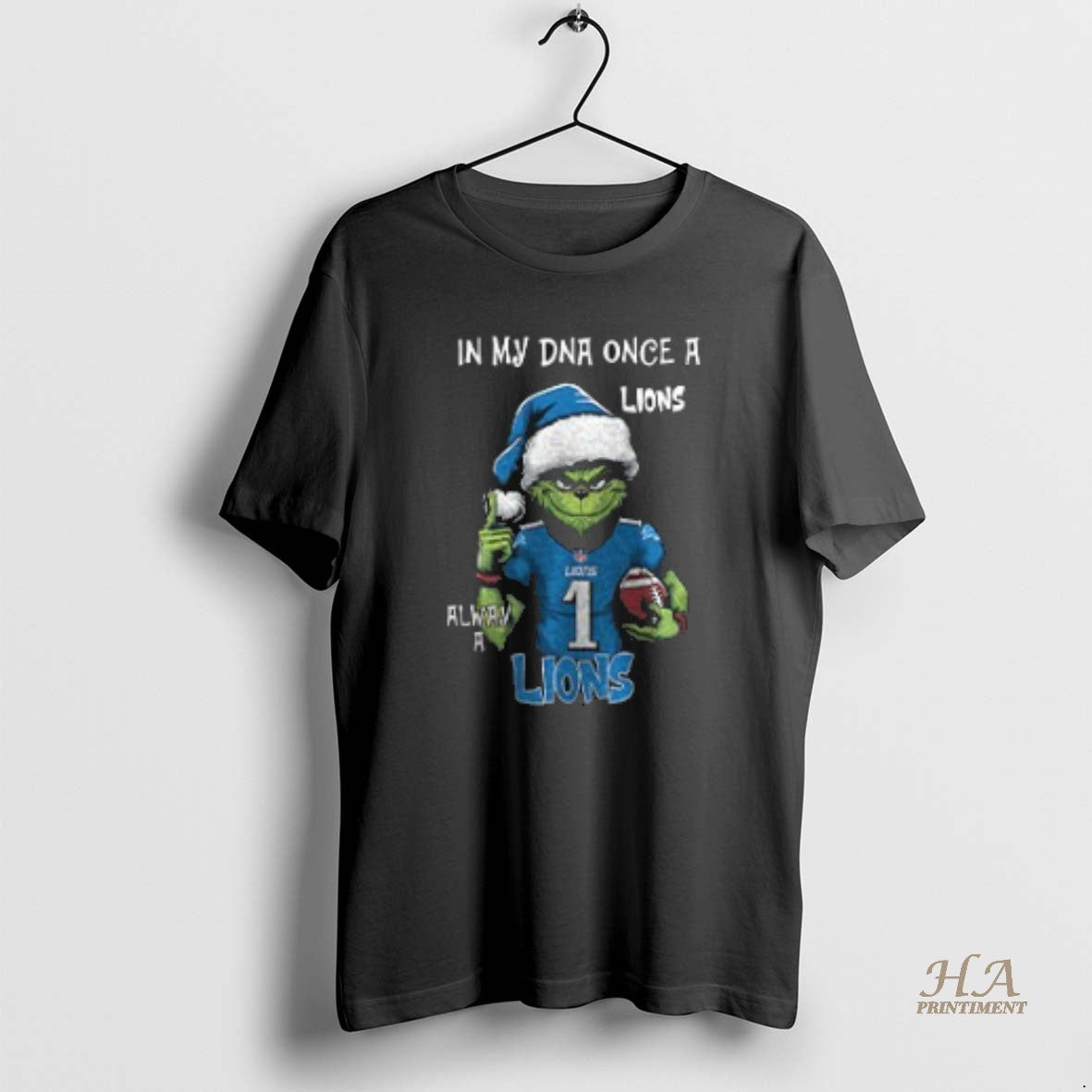 Official Santa Grinch In My Dna Once A Lions Alway A Detroit Lions Christmas Two Shirt Hoodie Sweatshirt | PurePodTees.com